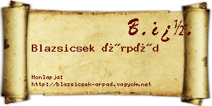 Blazsicsek Árpád névjegykártya